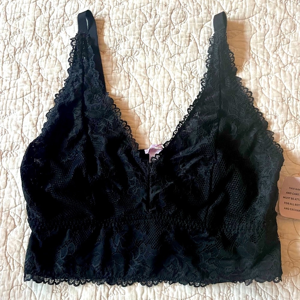 Savage X Fenty Black Lace Bralette Size 2XL NWT